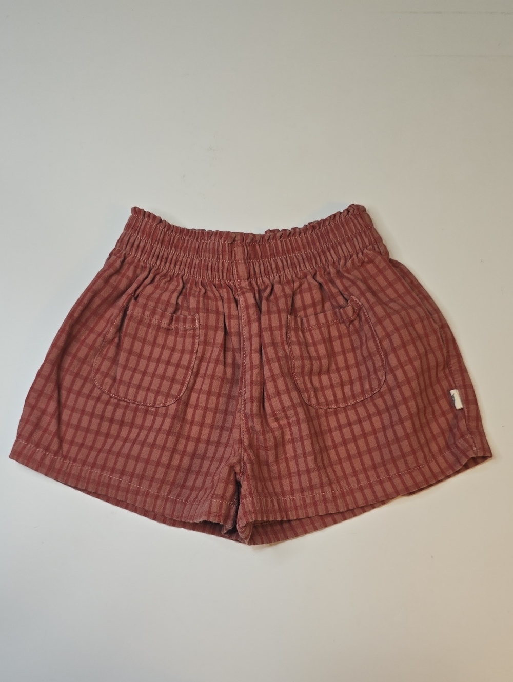 Easy Peasy Elastic-Waist Plaid Shorts — Dusty Rose